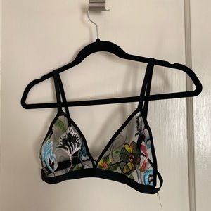 Sheer flower embroidered bralette